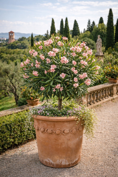 Grand pot cylindrique en terre cuite d’Impruneta – style toscan méditerranéen